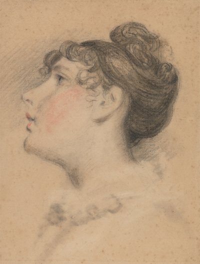 Head of a Girl: Probably a Study of Mrs. De Wint by Peter de Wint